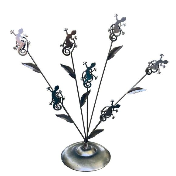 Gecko Lizard Metal Photo Holder‎ 11” - Picture 1 of 4